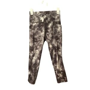 Athleta Salutation Stash Pocket II Capri Tight S Black Tie Dye Yoga Small